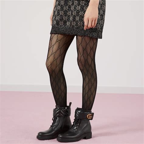 gucci black interlocking g tights|gucci black distressed tights.